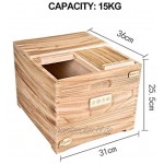 Müslidosen Massivholz-Reisfass Aufbewahrungsbox Mehlbehälter Feuchtigkeitsfester Zylinder Aufbewahrungsbehälter for Küchenkorn Color : Wood Color Size : 31x36x25.5cm