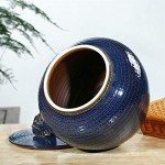 Müslidosen Mehlbehälter Reiskübel Aus Keramik Versiegelte Getreidelagerbehälter Feuchtigkeitsbeständige LagertanksMehlfass Color : Blue Size : 32cm