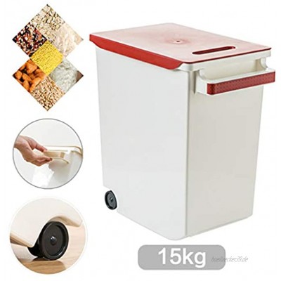 Müslidosen Mobiler Reis Eimer Container for Reis Sealed Korntank Lebensmittel feuchtigkeitsdichten speicherung Color : Red Size : 15kg