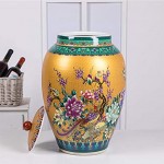 Müslidosen Reis Eimer Reisflaschen Aus KeramikKüchenspeicher Keramische Gläser Getreidelagerbehälter Mehlbehälter Color : Yellow Size : 30x30x43cm