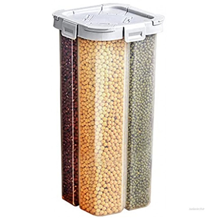 Müslidosen Reisbehälter Kunststoffkornspeicher Küche Trockenfutter Kunststoff Luftdichte Tank Lebensmittelaufbewahrungsbox Trockenmehlkasten Color : Clear Size : 2.9L*3