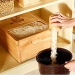 Müslidosen Reisfass Getreidebehälter Reisbox Reis Aufbewahrungsbox Mehlbehälter Reiszylinder Aufbewahrungsbox Für Die Küche Color : Wood Color Size : 30x37x24.5cm