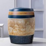 Müslidosen Reiszylinder Aus Keramik Lagerung Reiskübel Versiegelter Getreidebehälter Mehlbehälter Küche Keramik Lagertank Color : Yellow Size : 34x34x41cm