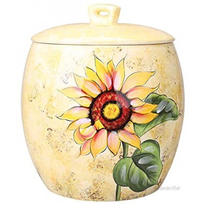 Müslidosen Reiszylinder Aus Keramik Mehlbehälter Lagereimer Verschlossene Getreidebehälter Küchentopf Aus Keramik Tee-Dosen Color : Yellow Size : 25x25x29cm