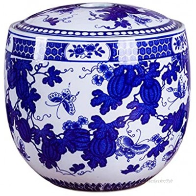 Müslidosen Reiszylinder Aus Keramik Reiskübel Keramikbehälter Porzellantanks Teedosen Getreidebehälter Color : Blue Size : 25x25x27cm