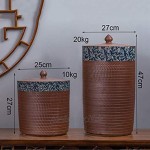 Müslidosen Vorratsbehälter Reis Barrel Verschlossenen Deckel Lagertank Braune Runde Dose Küche Reis Zylinder Porzellan Feuchtigkeitsdichten Tank Color : Brown Size : 25 * 27cm