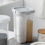 TAMRG Schüttdose Frischhaltedosen aus Kunststoff Vorratsdosen Luftdicht mit Deckel Müslidosen Lebensmittelbehälter Aufbewahrungsbox für Getreide Süßigkeiten Mehl Weiß-2 Fächer