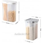 TAMRG Schüttdose Frischhaltedosen aus Kunststoff Vorratsdosen Luftdicht mit Deckel Müslidosen Lebensmittelbehälter Aufbewahrungsbox für Getreide Süßigkeiten Mehl Weiß-2 Fächer