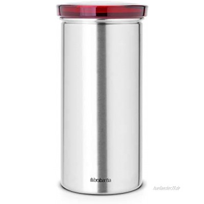 Brabantia Vorratsdose aus Edelstahl für Kaffeepads Senseo Schutz vor Fingerabdrücken Deckel in rot