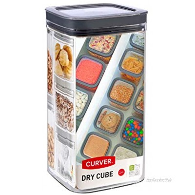 CURVER Dry Cube Vorratsdose mit Deckel zur trockenen Aufbewahrung von Lebensmitteln 2,3L