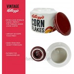 Kellogg's Porzellandose für Zucker Tee und Kaffee – Keramik-Vorratsdose mit luftdichtem Deckel – Retro Maisflocken Vintage Design Behälter – Ideale Zuckerdose für Küche