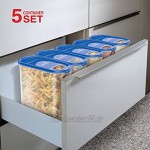 MILTON hochwertige Aufbewahrungsboxen mit großer Öffnung und Deckel für Lebensmittel aus BPA-Freiem ABS Plastik Vorratsdose luftdicht durchsichtig in verschiedenen Größen 5er Set