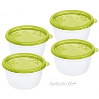 Rotho Rondo 4er-Set Vorratsdosen 0,15l mit Deckel Kunststoff PP BPA-frei transparent grün 4 x 0,15l 8,5 x 8,5 x 10,0 cm