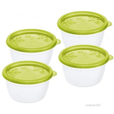 Rotho Rondo 4er-Set Vorratsdosen 0,15l mit Deckel Kunststoff PP BPA-frei transparent grün 4 x 0,15l 8,5 x 8,5 x 10,0 cm