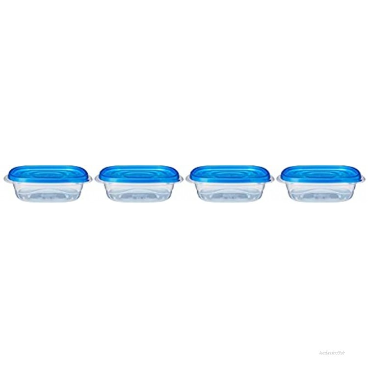 Sistema Takealongs Vorratsdosen quadratisch 669 ml 4 Stück Transparent Blau