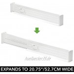 mDesign 2er-Set Verstellbarer Schubladeneinsatz – praktischer Schubladen Organizer für Schrank und Kommode – Flexibler Schubladenteiler aus Kunststoff – weiß