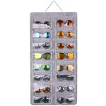 Sonnenbrillen-Organizer zum Aufhängen 16 Filz-Schlitze Sonnenbrillen-Organizer staubdicht Brillenhalter mit Seil grau
