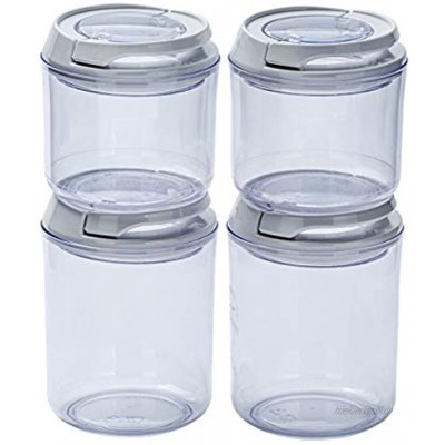 4-er Set Frischhaltedosen Vorratsdosen Luftdicht Behälter für die Küche wiederverschließbarer Deckel Aufbewahrungsbehälter Rund Stapelbare Dosen Kunststoff 2 x 0,4 Liter und 2 x 0,7 Liter