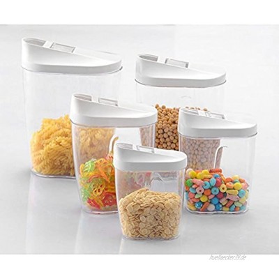 Binnan 5 Stücke Schüttdosen Vorratsdosen Set aus Kunststoff,Vorratsbehälter für Müsli,Cornflakes