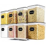 Blingco Frischhaltedosen luftdicht für trockene Lebensmittel 8 Stück 2,5 l für Mehl Zucker Müsli und Speisekammer Vorratsdosen mit schwarzen Verschlussdeckeln