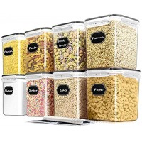 Blingco Frischhaltedosen luftdicht für trockene Lebensmittel 8 Stück 2,5 l für Mehl Zucker Müsli und Speisekammer Vorratsdosen mit schwarzen Verschlussdeckeln