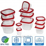 Deuba Frischhaltedosen mit Deckel 24-tlg Kunststoff BPA-Frei Spülmaschinen- und Mikrowellengeeignet Vorratsdosen Set Rot