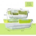 FITPREP® Frischhaltedosen aus Glas 12 teiliges Set [6 Vorratsdosen + 6 Deckel] Premium Glasbehälter mit Deckel & Lifetime Lasting Lid perfekt für Meal prep