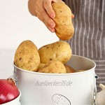 G.a HOMEFAVOR Vorratsbehälter Set Kartoffel-Vorratsdose Metall Obst- und Gemüsekorb Zwiebel Knoblauchbehälter Kartoffeltopf Gemüsekorb für Küche Aufbewahrung 3er-Set