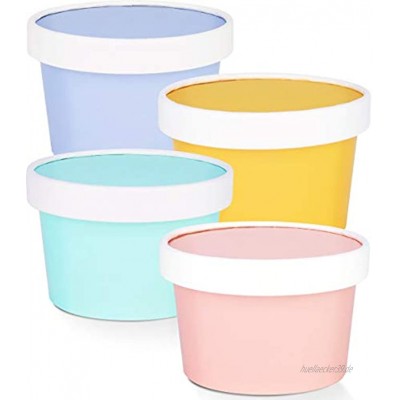 Glowcoast Eiscremebehälter mit Deckel – 170 ml Mini Pint 28 Set Eiscreme-Aufbewahrungsbehälter für hausgemachte Eiscreme gefriergeeignet Deckel schützt gefrorene Desserts wie Joghurt sortiert