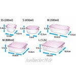 iwaki Iwaki hitzebeständiges Glas Vorratsdosen System Set Mini-Pack & Range Pink PS-PRN-4P2