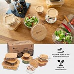 Kamoro Frischhaltedosen aus Glas Mit nachhaltigem Bambus Deckel BPA frei [8er Set] Vorratsdosen für Lebensmittel Aufbewahrung Dank vieler Größen auch als Meal Prep Lunchbox ideal geeignet