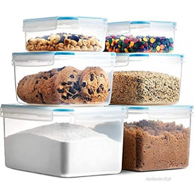 Komax Biokips Frischhaltedosen mit Deckel | Set mit 6 Vorratsdosen für Küche Speisekammer BPA-freier Zucker Mehl Trockenfutter