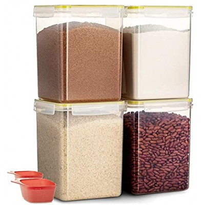 Komax Biokips Mehl- und Zucker-Vorratsdosen | [4er-Set] große Zucker- und Mehldosen 500 ml W 2 Messschaufeln 1 Tasse | BPA-frei | luftdichte Vorratsdosen mit verschließbarem Deckel