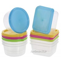 MIK Funshopping 8 Stück Mini-Frischhaltedosen Vorratsdosen für Lebensmittel mit Deckel 16 -teiliges Set 8 Behälter + 8 Deckel je 65ml BPA-frei