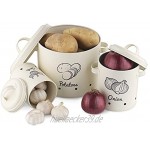 Navaris Vorratsbehälter Aufbewahrung Behälter für Lebensmittel Vorratsdosen Set aus Eisen für Kartoffeln Zwiebeln Knoblauch spülmaschinenfest