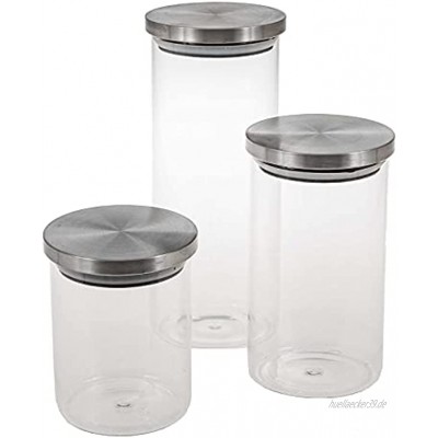 SIDCO Vorratsglas 3 x Vorratsdose Vorratsgläser Frischhaltedose Glasbehälter Dosen Set