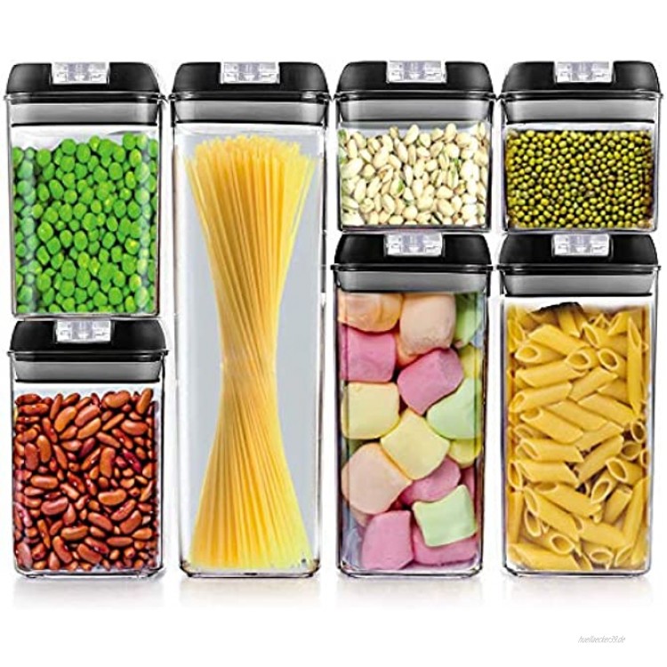 SUXNOS Vorratsdosen Frischhaltedosen Set 7 Stück Aufbewahrungsbox BPA frei Kunststoff Vorratsdosen luftdicht Vorratsgläser zur Aufbewahrung Nudeln Müsli Reis Mehl und für Futter Haustiere