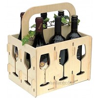DanDiBo Weinträger Holz 6 Flaschen Flaschenträger 96142 Flaschentasche Weinkorb Weintasche