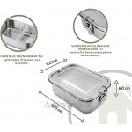 homeAct Edelstahl Eco Lunchbox Flaschen Set mit Faltgoeffel | Brotdose Brotbox 800ml mit Trennwand | Bento Box für Kinder mit 350ml Thermosflasche | auslaufsicher nachhaltig