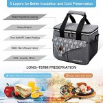 Lekesky Isolierte Lunchtasche für Damen Lunchbox Erwachsene auslaufsichere Kühltasche für Herren 16 Dosen grau