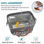 Lekesky Isolierte Lunchtasche für Frauen Lunchbox Auslaufsicher Wiederverwendbare Kühltasche für Erwachsene Outdoor Arbeit Grau