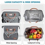 Lekesky Isolierte Lunchtasche für Frauen Lunchbox Auslaufsicher Wiederverwendbare Kühltasche für Erwachsene Outdoor Arbeit Grau