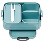 Mepal Bento-Lunchbox Take A Break Nordic Green midi – Brotdose mit Fächern geeignet für bis zu 4 Butterbrote TPE pp abs 0 mm