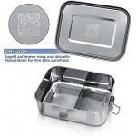 SLICS Edelstahl Lunchbox Brotdose mit Trennwand Clip-Verschluss Auslaufsicher nachhaltig spülmaschinengeeignet Plastik- & BPA-frei Zero-Waste-Vesperbox für Meal Prep 14,5 x 19,5 x 6,5 cm