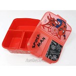 Spiderman Brotdose mit 3 Fächern Kids Lunchbox,Bento Brotbox für Kinder ideal für Schule Kindergarten oder Freizeit