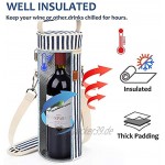 Tirrinia Weinkühltasche isoliert und gepolstert tragbar für Reisen BYOB Restaurant Weinverkostung Party tolles Geschenk für Weinliebhaber Blau gestreift