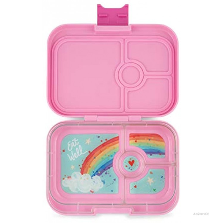 YUMBOX Panino mit 4 Fächern PERSONALISIERBAR Brotbox Lunchbox Bento Box mit fester Fächer-Unterteilung auslaufsichere Brotdose für Schule ideal zur Einschulung Power Pink ohne Namen