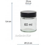10 kleine Glastiegel 60ml Salbentiegel Cremetiegel aus Klarglas inkl. Beschriftungs-Etiketten