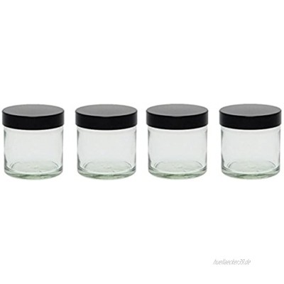 4 Glastiegel 60ml Salbentiegel Cremetiegel aus Klarglas inkl. Etiketten
