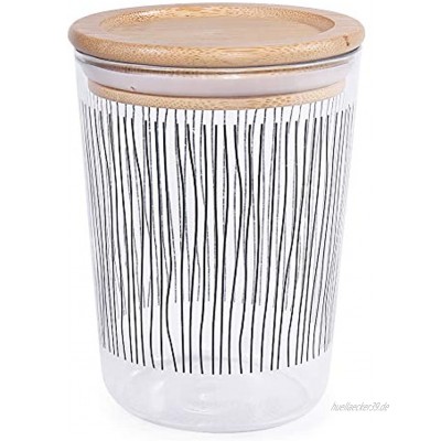 77L Glas Vorratsdosen 500 ML 16.9 FL OZ Luftdichtes Glasbehälter mit Bambusdeckel Transparent Vorratsglas Glas für Lebensmittel Serviert für Gemahlenen Kaffee Tee Zucker und Mehr